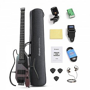 Donner HUSH X PRO Smart Travel Guitar Headless Versatile Preset, Midnight Glow 