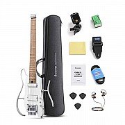 Donner HUSH X PRO Multi Effects Electric Guitar for Travel, White