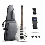 Donner NHL-500 HSS Solid Body Electric Guitar Headless with Gig Bag, White