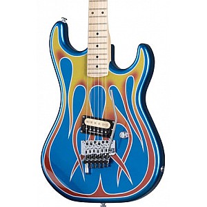 Kramer Baretta Hot Rod Blue Sparkle Flames D Tuna Electric Guitar