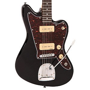 Vintage V65VBK ReIssued Vibrato Electric Guitar, Boulevard Black