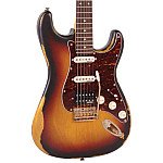 Vintage V6 HSS ICON Electric Guitar, Distressed Tobacco Sunburst