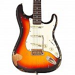 Vintage V6MRSSB ICON Electric Guitar, Distressed Sunburst