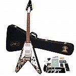 Epiphone Jimi Hendrix "Love Drops" Flying V Electric Guitar, Ebony