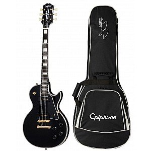 Epiphone Les Paul Custom P90 Limited Edition Electric Guitar with Premium Gig Bag, Ebony