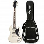 Epiphone SG Custom Two Humbucker Electric Guitar with Gig Bag, Alpine White