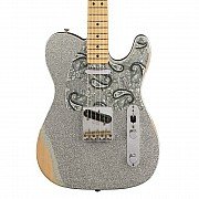 Fender Brad Paisley Road Worn Telecaster Maple FB, Silver Sparkle Electric Guitar