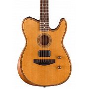 Fender Standard Acoustasonic Telecaster Electric Guitar RW FB, Aged Natural Made in Indonesia