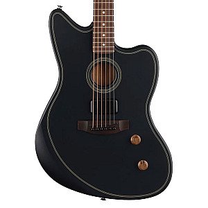 Fender Standard Acoustasonic Jazzmaster Electric Guitar RW FB, Black Made in Indonesia