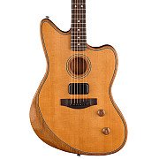 Fender Standard Acoustasonic Jazzmaster Electric Guitar RW FB, Aged Natural Made in Indonesia