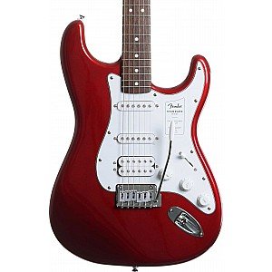 Fender Standard Stratocaster Electric Guitar with White Pickguard Maple FB, Candy Cola Made in Indonesia
