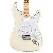 Fender Standard Stratocaster Electric Guitar Maple FB, Olympic White Made in Indonesia