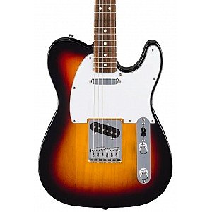Fender Standard Telecaster Electric Guitar with White Pickguard Laurel FB, 3 Color Sunburst Made in Indonesia