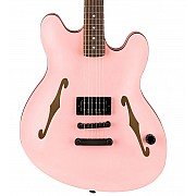 Fender Tom DeLonge Starcaster Electric Guitar, RW FB, Shell Pink