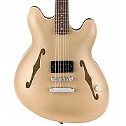 Fender Tom DeLonge Starcaster Electric Guitar, RW FB, Shoreline Gold