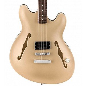 Fender Tom DeLonge Starcaster Electric Guitar, RW FB, Shoreline Gold