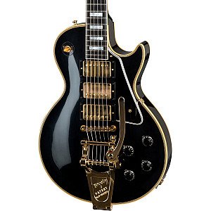Gibson Custom 1957 Les Paul Custom Reissue VOS Electric Guitar with Case, Black Beauty