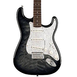 Squier FSR Affinity Stratocaster QMT Electric Guitar, Laurel FB, Black Burst