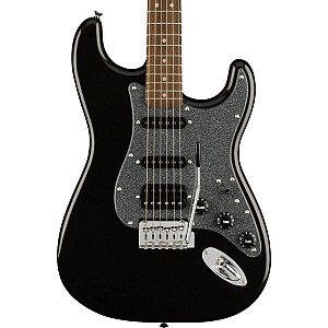 Squier FSR Affinity Stratocaster HSS Electric Guitar, Laurel FB, Metallic Black