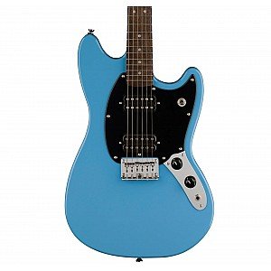 Squier Sonic Mustang HH Electric Guitar w/Black Pickguard, Laurel FB, California Blue