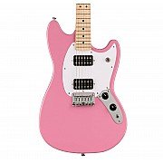 Squier Sonic Mustang HH Electric Guitar w/White Pickguard, Maple FB, Flash Pink