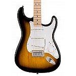 Squier Sonic Stratocaster Electric Guitar w/White Pickguard, Maple FB, 2-Color Sunburst