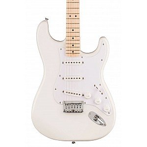 Squier Sonic Stratocaster HT Electric Guitar w/White Pickguard, Maple FB, Arctic White