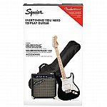 Squier Sonic Stratocaster Pack w/Gig Bag, Maple FB, 10G, 230V EU, Black