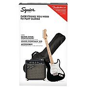 Squier Sonic Stratocaster Pack w/Gig Bag, Maple FB, 10G, 230V EU, Black