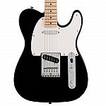 Squier Sonic Telecaster Electric Guitar w/White Pickguard, Maple FB, Black