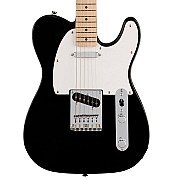 Squier Sonic Telecaster Electric Guitar w/White Pickguard, Maple FB, Black