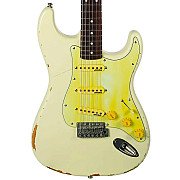 Vintage Icon V6 Thomas Blug Signature Electric Guitar, Distressed Vintage White -V6MRTBG-