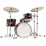 DW Design Frequent Flyer 4 pc Drum Kit with Snare Drum, Tobacco Burst