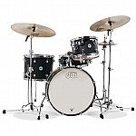 DW Design Frequent Flyer 4 pc Drum Kit with Snare Drum, Black Satin