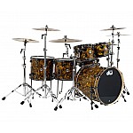 DW Collector's 5 Piece Drum Kit Black Nickel Hardware, Gold Abalone