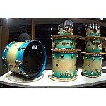 DW Collector's 7 Piece Natural To Regal Blue Burst with Gold Hardware SSC Pure Maple Shell Pack