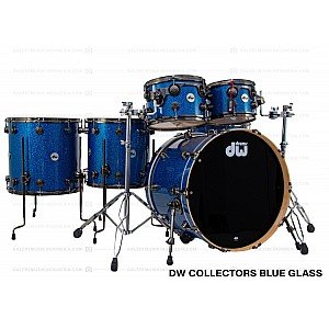 DW Collector s 7 Piece Maple SSC Drum Kit, Blue Glass with Black Nickel Hardware