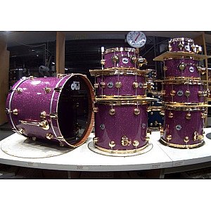 DW Collector s Purple Glass Maple Mahogany Gold Hardware 7 Piece Drum Set