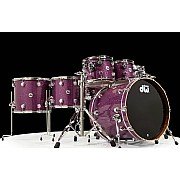 DW Collector's 7 Piece Drum Kit Maple/Mahogany, Purple Glass with Hardware Pack