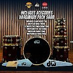 DW Collector's 7 Piece Drum Kit Maple/Mahogany Red Silk Onyx with Gold Hardware 5000