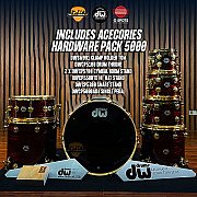 DW Collector's 7 Piece Drum Kit Maple/Mahogany Red Silk Onyx with Gold Hardware 5000