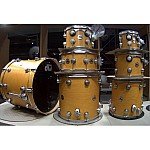 DW Collector's SSC 7 Piece Drum Kit Satin Oil Amber with Satin Chrome Hardware without Throne