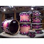 DW Collector's SSC 7 Piece Drum Kit Satin Specialty Natural to Ultra Violet Burst Satin Chrome Hardware without Throne