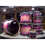 DW Collector's SSC 7 Piece Drum Kit Satin Specialty Natural to Ultra Violet Burst Satin Chrome Hardware without Throne