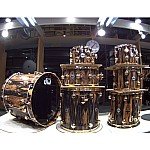 DW Collector's USA SSC 7 Piece Drum Kit Natural Royal Ebony with Gold Hardware