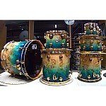 DW Collector's USA SSC 7 Piece Natural to Dirty Fish Tank Fade Over Mapa Burl with Gold Hardware