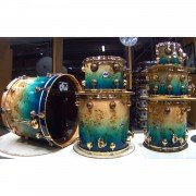 DW Collector's USA SSC 7 Piece Natural to Dirty Fish Tank Fade Over Mapa Burl with Gold Hardware