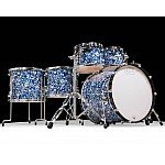DW Design 6pc Drum kit with Hardware without Throne, Blue Lightning Limited Edition