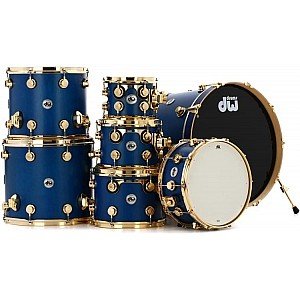 DW Collector s 7 Piece Drum kit Gold Hardware, Blue Azure