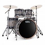 Natal Arcadia Poplar 22'' 5 Piece Drum Kit, Black Silver Sparkle